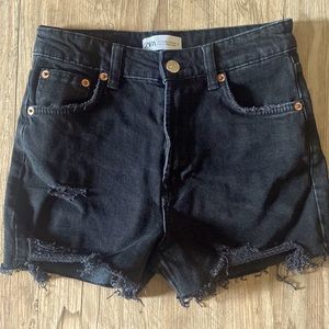 Zara Black High-Waisted Shorts